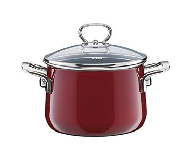 Riess, 0703-008, Fleischtopf mit Glasdeckel, NOUVELLE, ROSSO EXTRA STARK, Durchmessser 20 cm, Höhe 21,3 cm, Inhalt 4 Liter, Emaille, Induktion im Sale